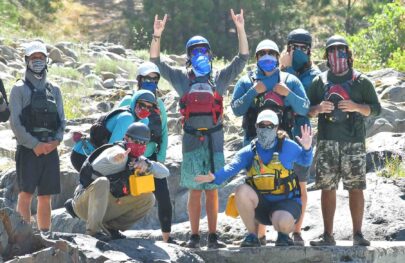 Raft guides in training along the American River.