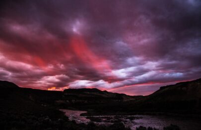 Sunset over the Owyhee River in Oregon