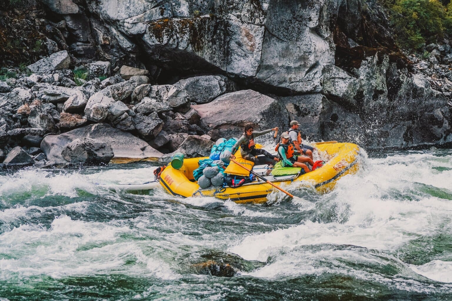 A raft guide navigates whitewater on Idaho's Main Salmon River