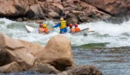 A dory navigates a rapid in Upper Grand Canyon.