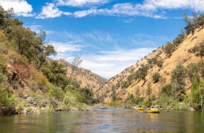 Blue skies over the Tuolumne River