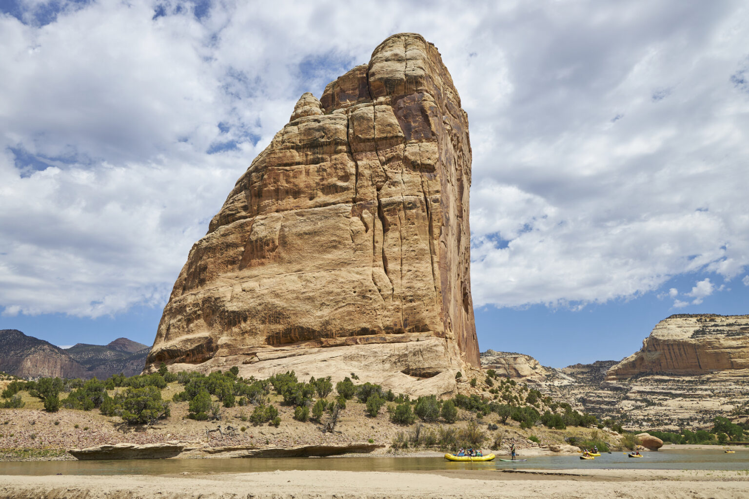 Steamboat rock at the confluence of the Green and Yampa Rivers