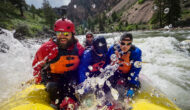 A pair of guests on an OARS trip Middle Fork Salmon River goe through a rapid.