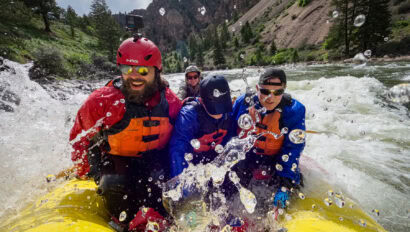 A pari of guests on an OARS trip Middle Fork Salmon River goe through a rapid.