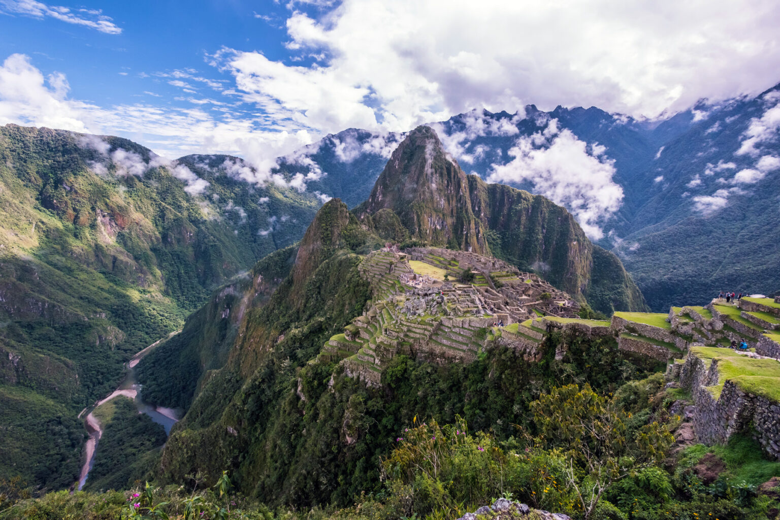Scenic view of Machu Picchu in Peru