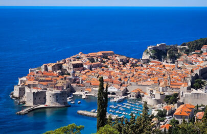 Aerial shot of Dubrovnik in Croatia