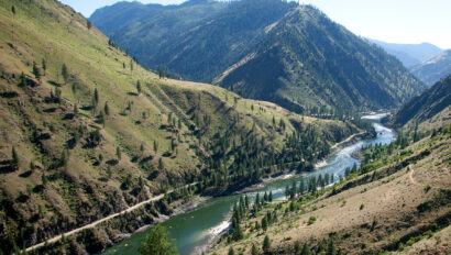 Landscape view of the Main Salmon River in Idaho.