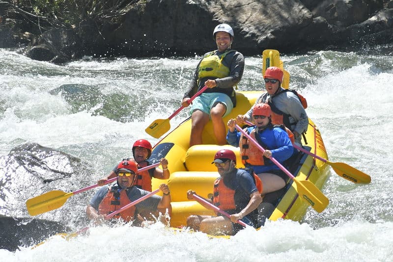 Dropping into Troublemaker Rapid on the South Fork of the American River