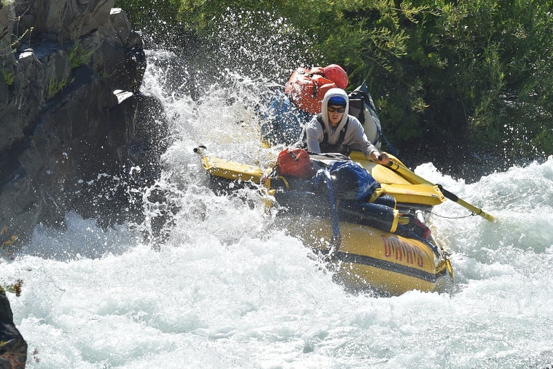 Taking an oar raft down Tunnel Chute