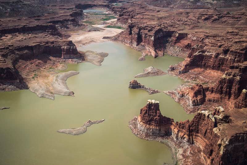 The Colorado River re-emerging above Lake Powell