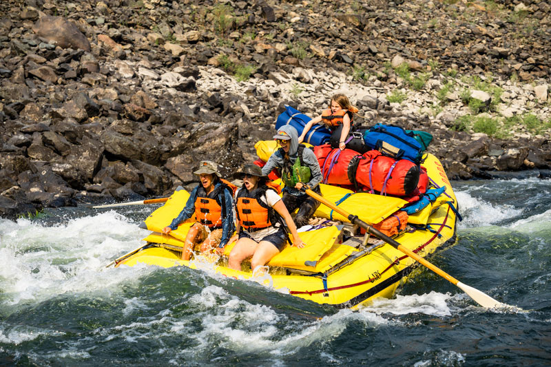 Family rafting trip on the Salmon River in Idaho