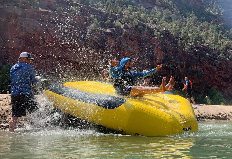 Beach fun on a Gates of Lodore rafting trip