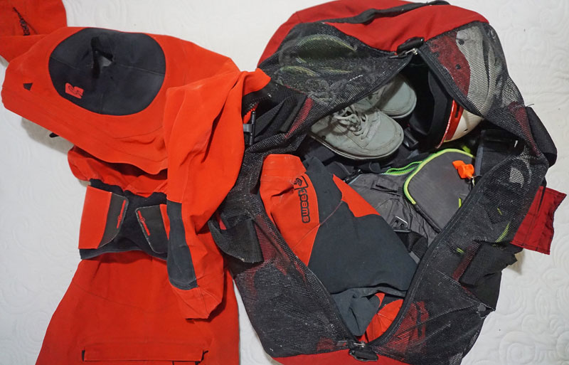 Kayaking gear storage
