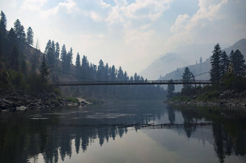 Smoke fills a canyon on the Salmon River