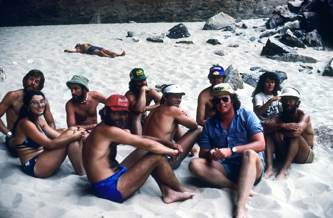 Vintage photo of river guides in Grand Canyon