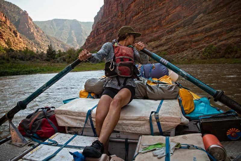 Oar raft on Green River