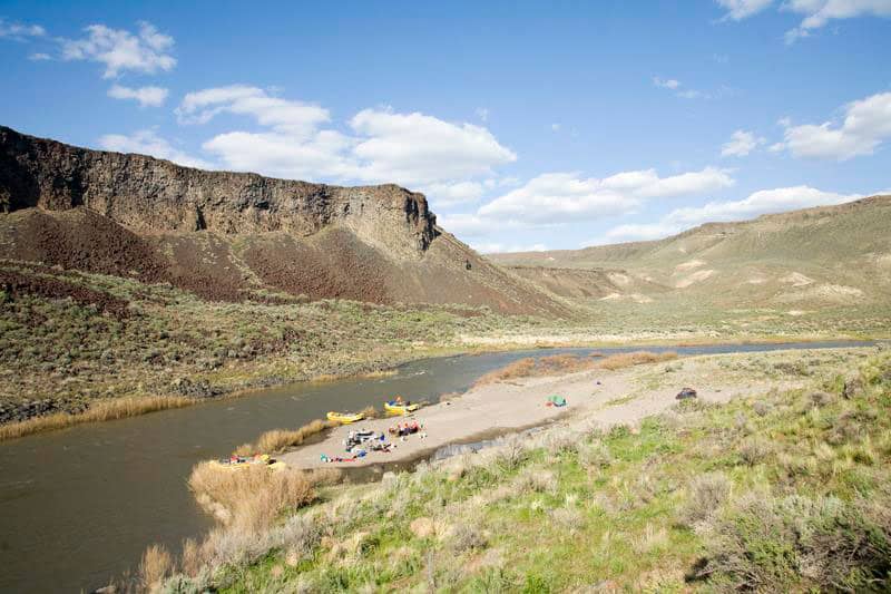 Riverside camp along the Owyhee River