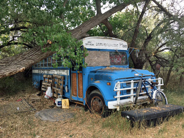 Old Hatch Bus at OARS Dino in Vernal