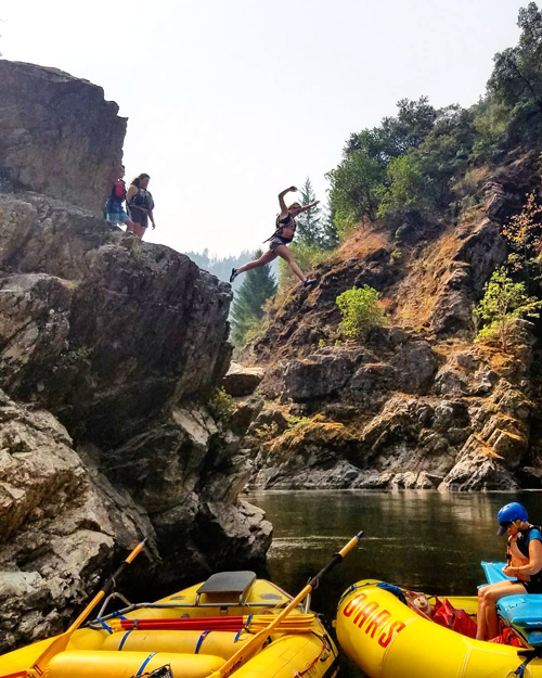 Rogue River rock jump