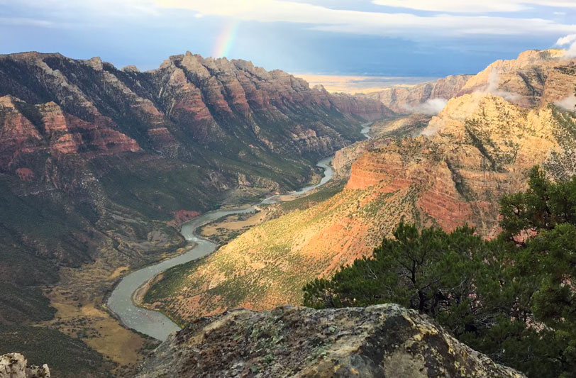 Green River winding through Split Mountain Canyon from Ruple Point Trail