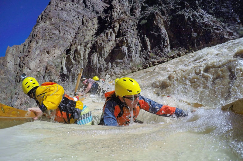 Sockdolager Rapid on a Grand Canyon rafting trip