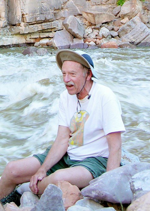 OARS founder George Wendt at Warm Springs Rapid on the Yampa