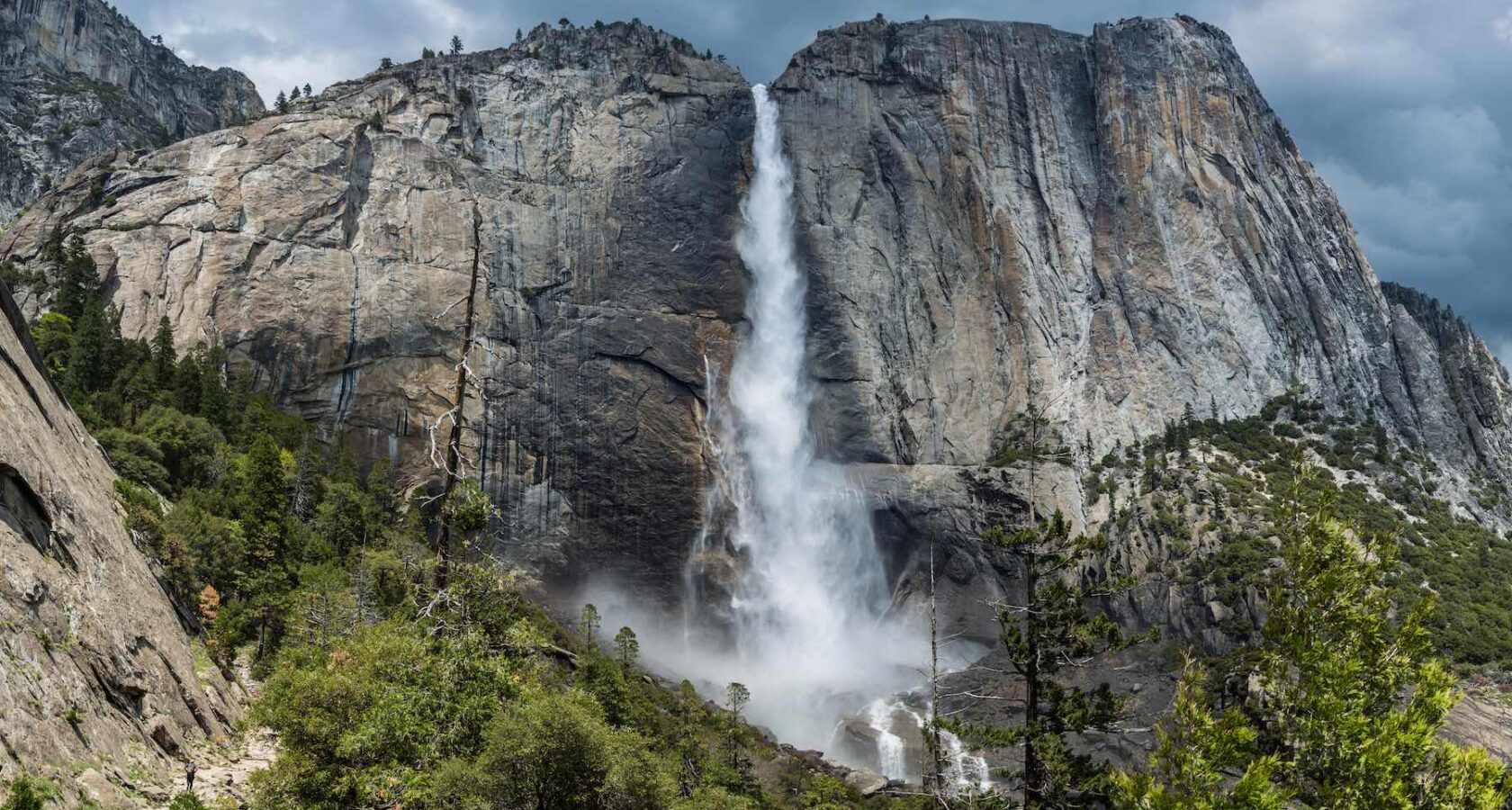 Waterfalls raging in the spring in Yosemite