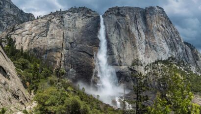 Waterfalls raging in the spring in Yosemite