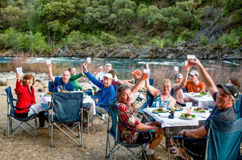 Cheers to river beers after a day of rafting