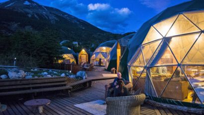 Geodesic domes in Patagonia