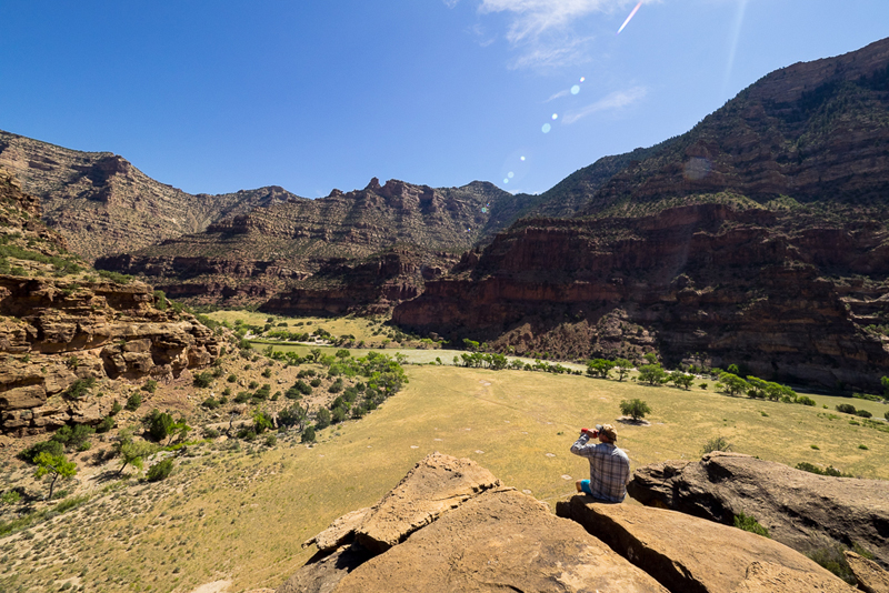 man sitting at Lighthouse Rock