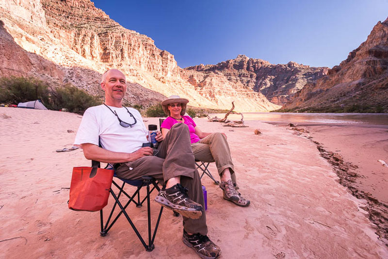 Relaxing in the heart of Canyonlands on a Cataract Canyon rafting trip
