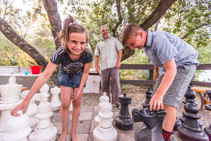 OARS American River Outpost has campground amenities like camp games