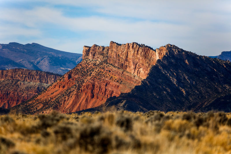 A dramatic sandstone formation in Flaming Gorge National Recreation Area