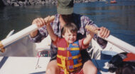 OARS. Guide Trevor Case rowing a dory as a kid