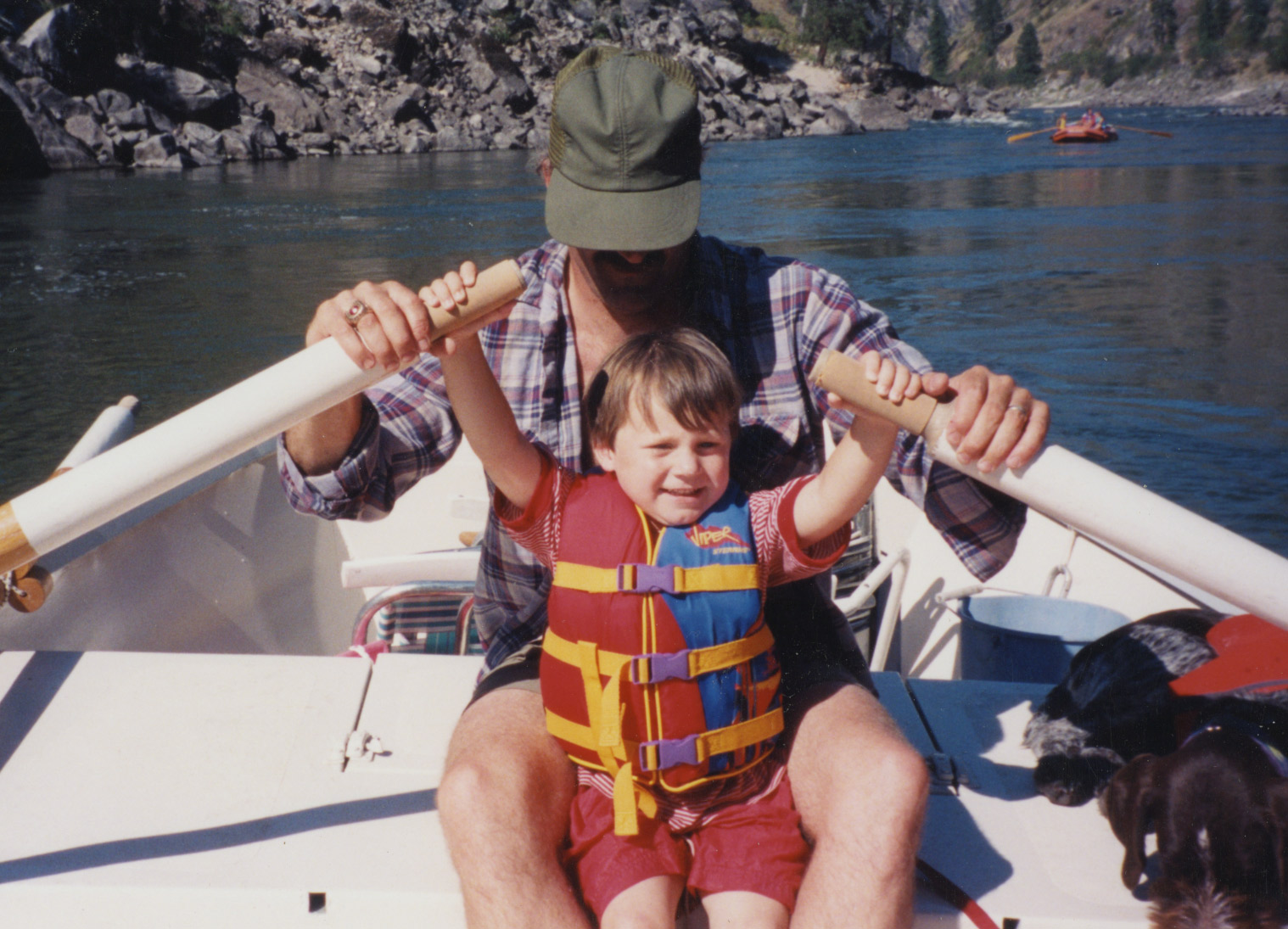 OARS. Guide Trevor Case rowing a dory as a kid