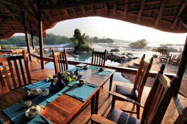 Best Whitewater Lodges: Wildwaters Lodge overlooking the Nile River, Uganda.