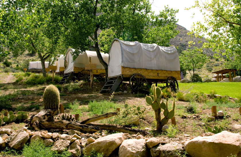 chuckwagon tents at Bar 10 Ranch