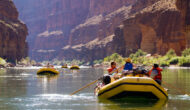 Four OARS rafts in Grand Canyon