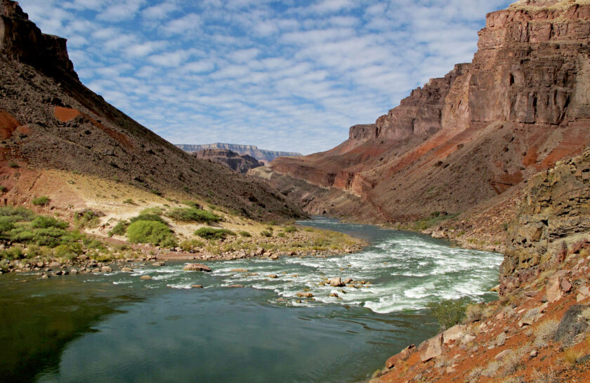 Hance Rapid from the scouting point in Grand Canyon