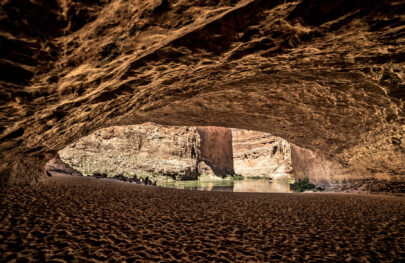 Looking out towards the Colorado River from the back of Redwall Cavern