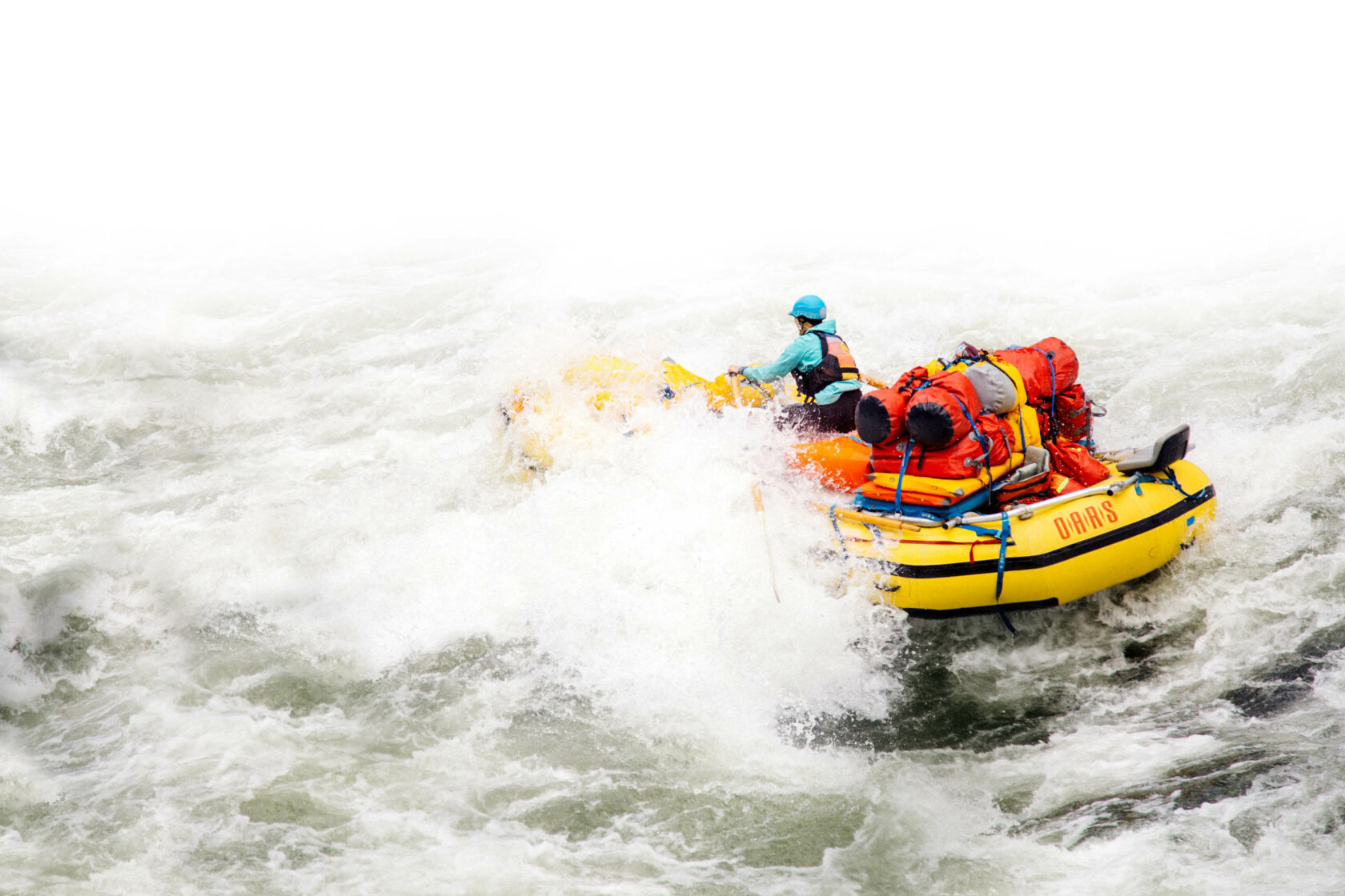 Group white water rafting down the Salmon River in Idaho.