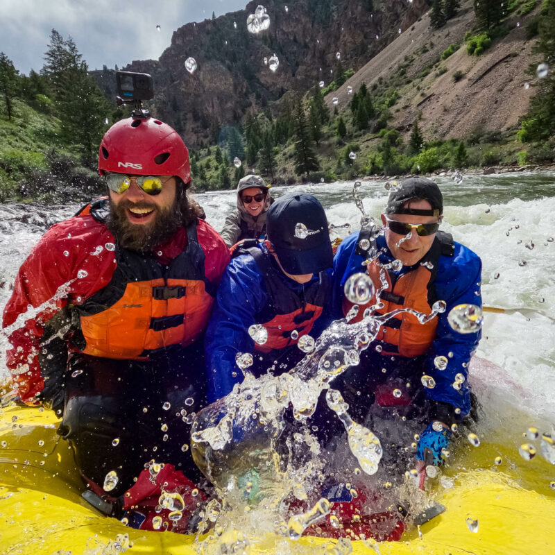 Group of guys rafting on the Middle Fork Salmon River.