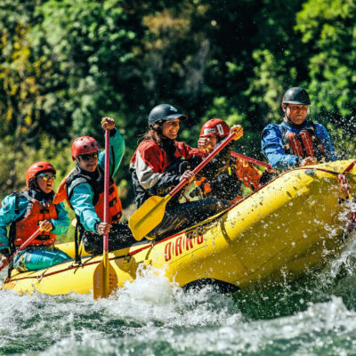 Guides on a raft.