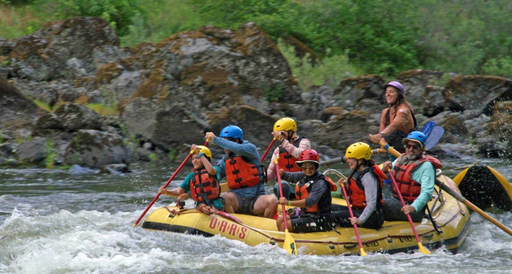 Family rafting trip on Oregon's Rogue River