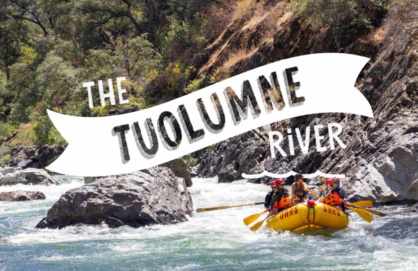 A background image for an OARS Tuolumne promotional video