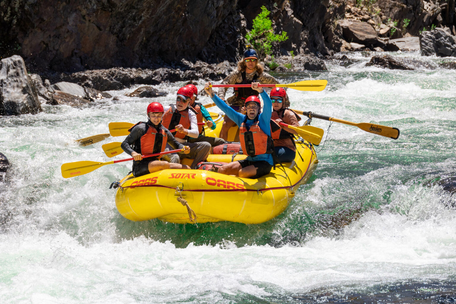 Group rating rapids in California.