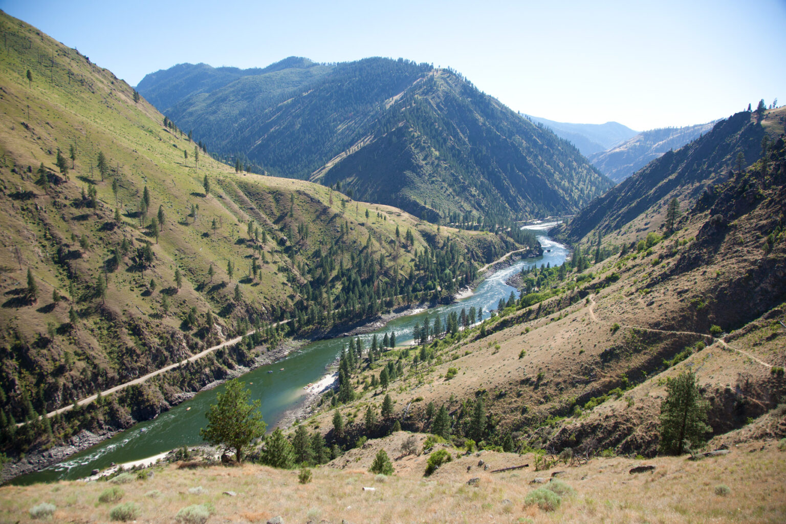 Landscape view of the Main Salmon River in Idaho.
