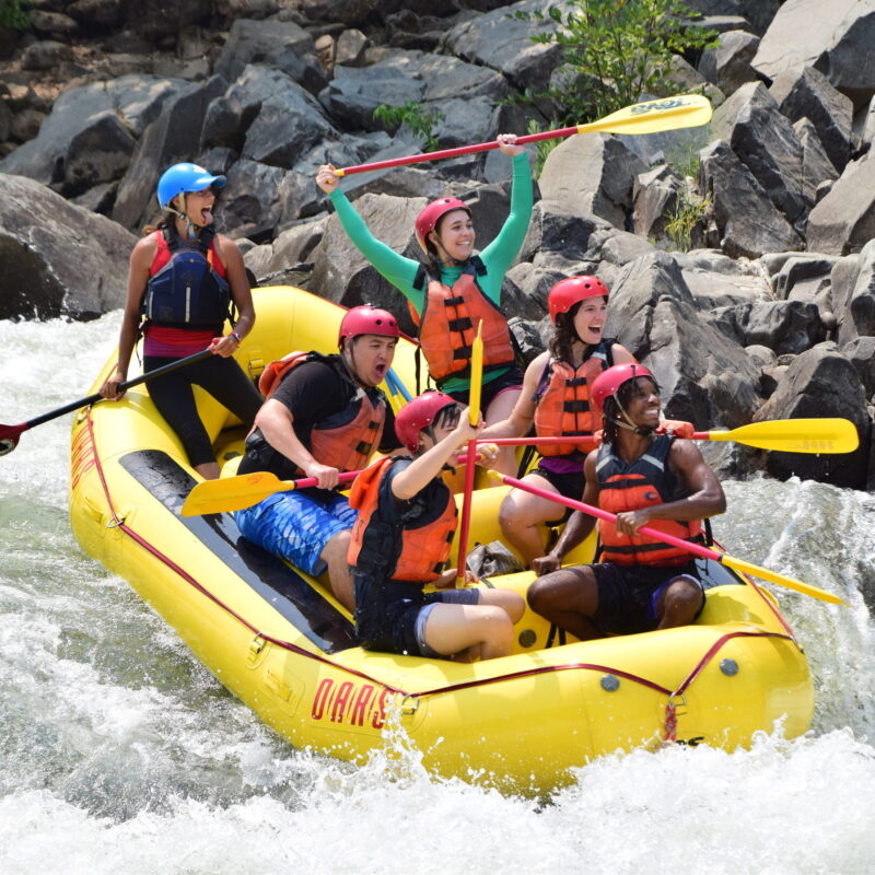 A group rafts the South Fork of the American River.