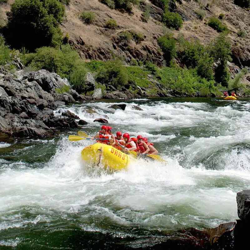 Rafting on the Merced River in California.